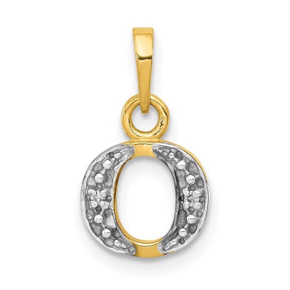 The Chloe Mini Diamond Accent initial O Pendant in 14k Yellow Gold